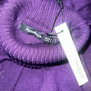 Dress Patty Boutik Purple knit turtleneck sweater dress